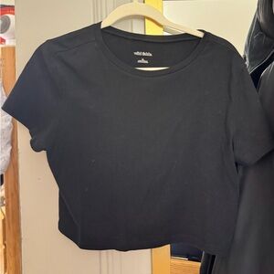 Wild Fable Black Cropped Shirt | Size XL